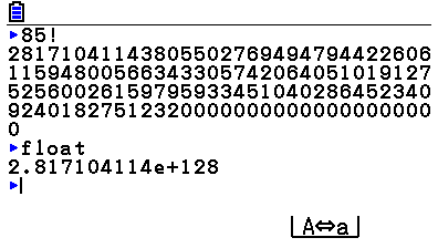 Big numbers are displayed as big numbers, conversion to scientific notation is done on user request