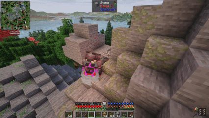 Unsupported floating rock formation collapsing
