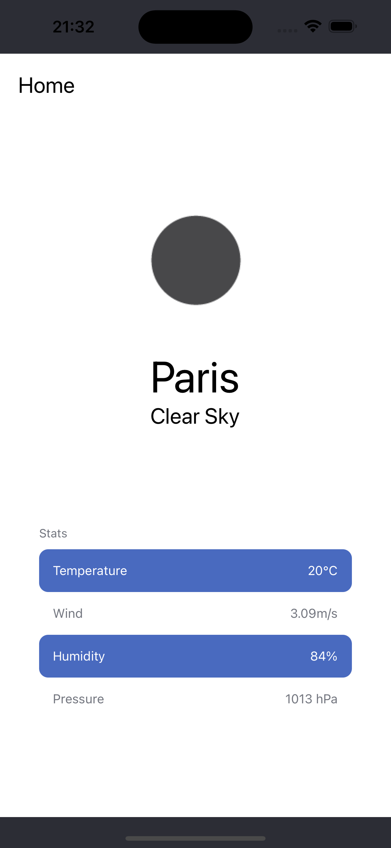 Weather Display Screen