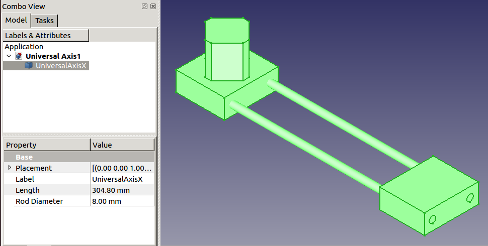 Universal Axis object in FreeCAD