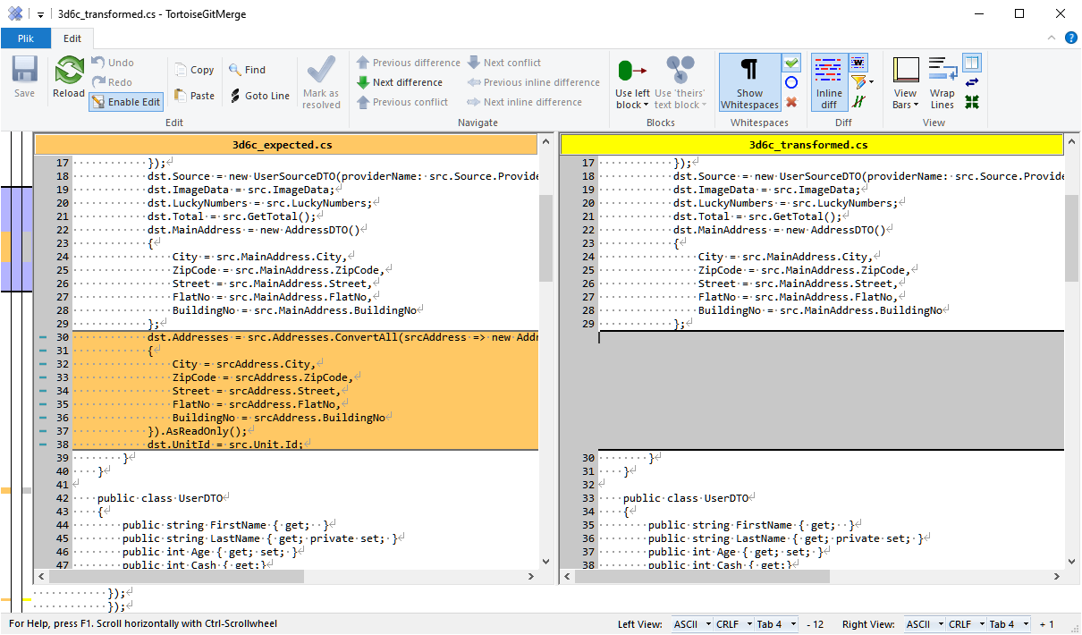 example visual diff