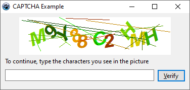 CAPTCHA Example Windows