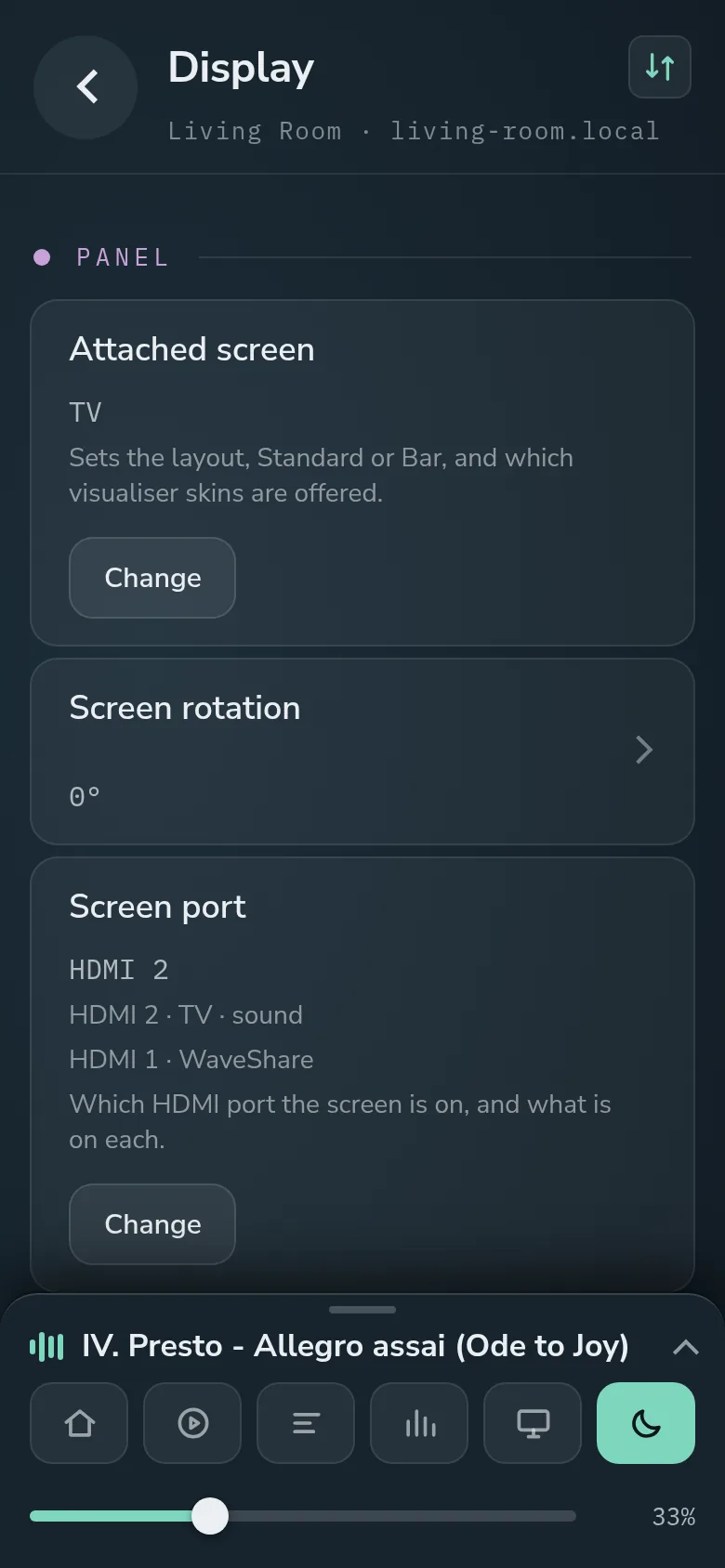 Phone: Display settings