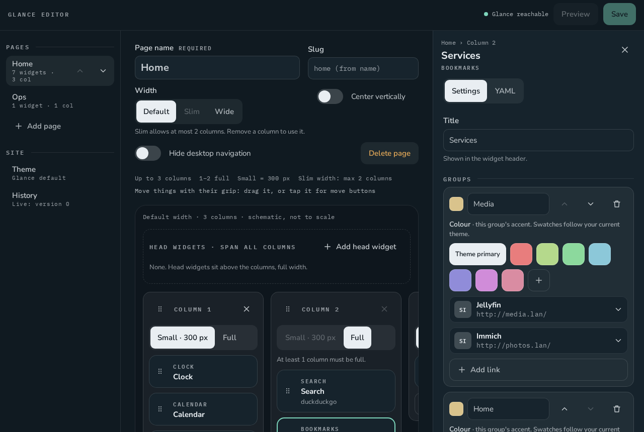 A widget's settings