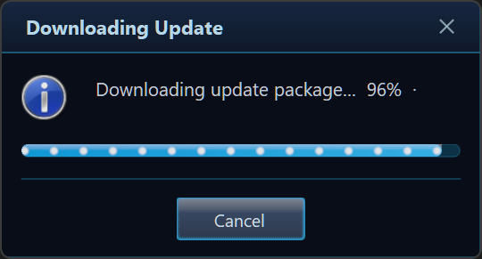 Activity-aware progress bar animating a download flow