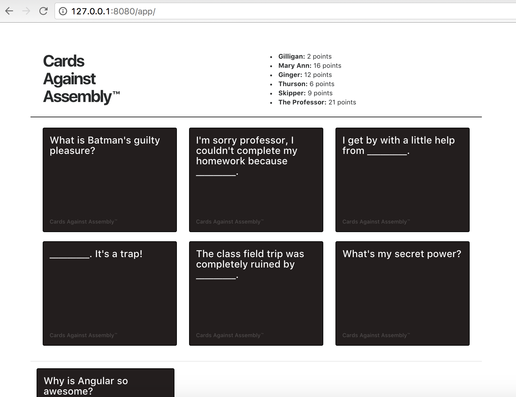 Cards Against Assembly