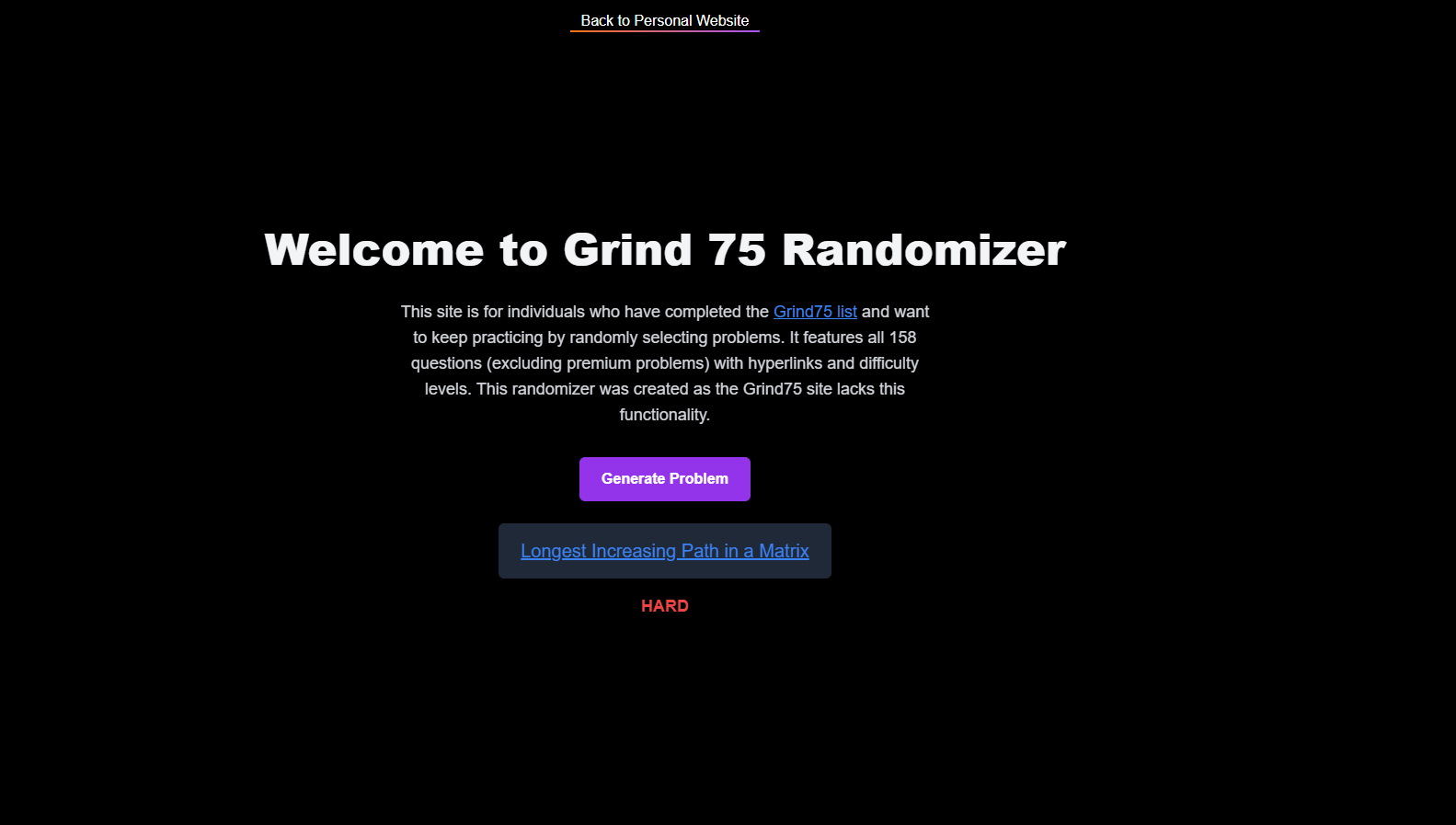 Grind 75 Problem Randomizer