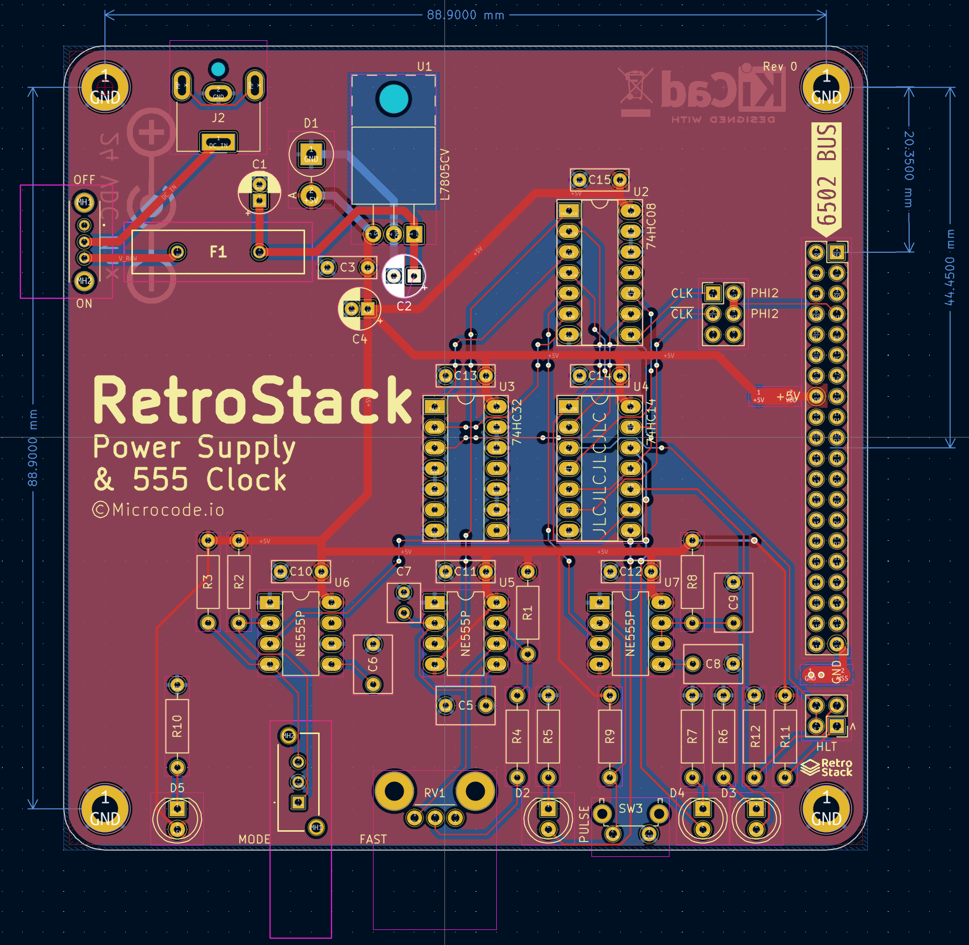 Retro stack power clock, from the project README