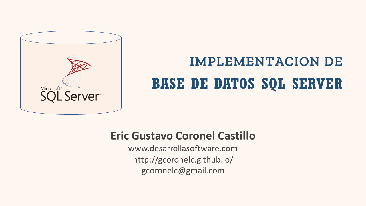 IMPLEMENTACION DE BASE DE DATOS SQL SERVER