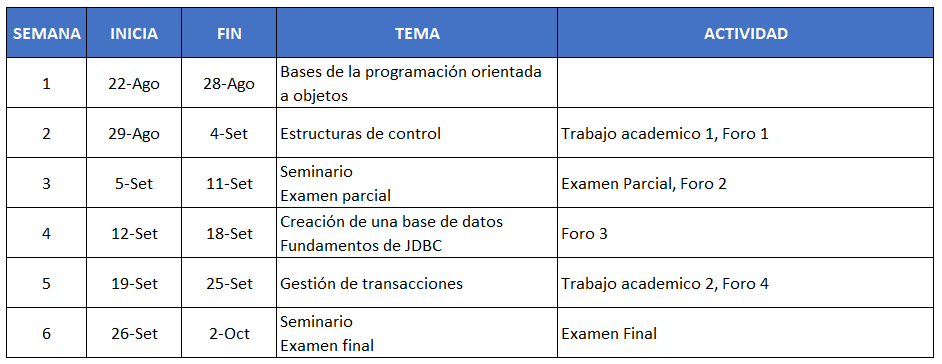 CALENDARIO