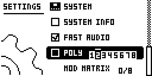 SETTINGS > POLY