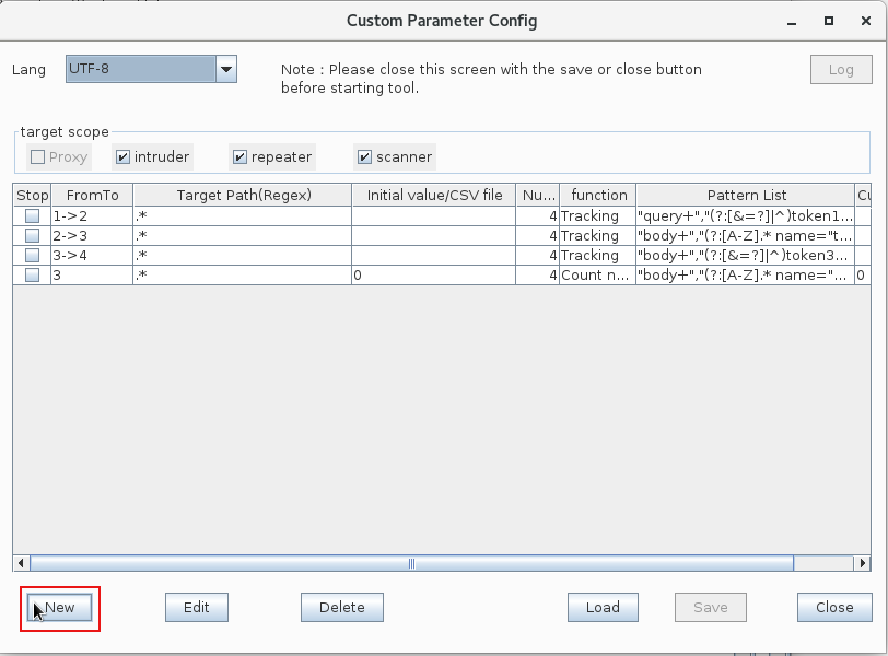 custom parameter config 