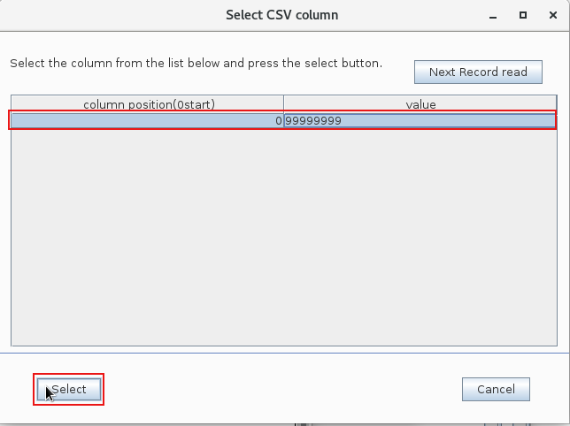 select csv collumn