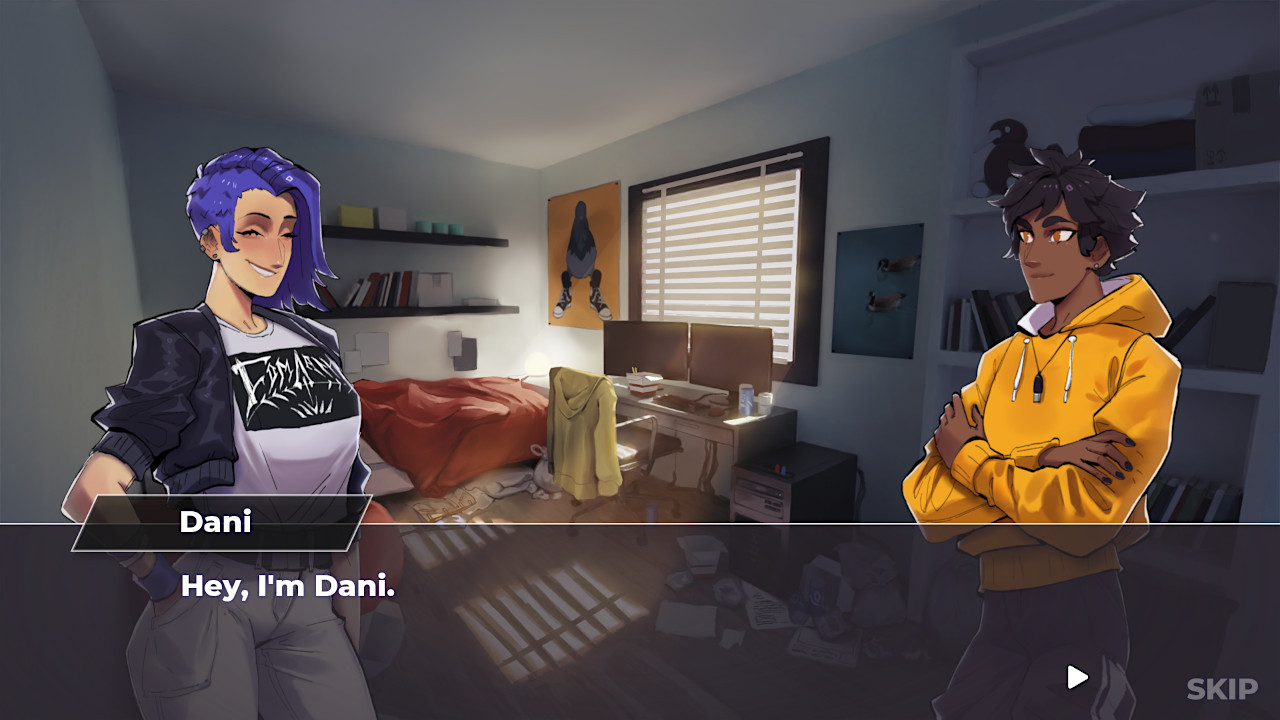 Screenshot of the visual novel game prototype