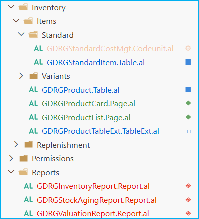 File decorations — badges and colors on .al files in the VS Code Explorer