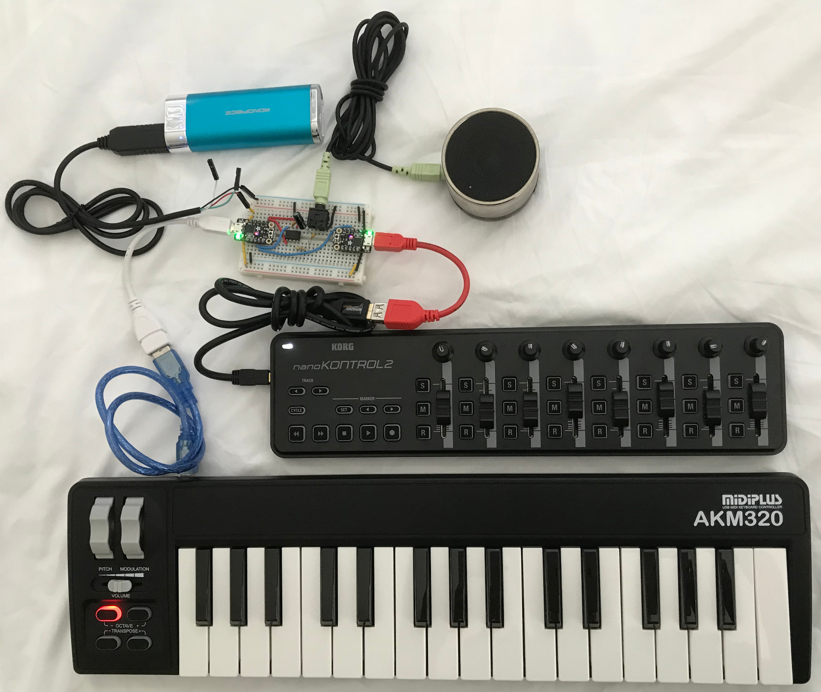 dsp-G1 synth chip with keyboard and control board