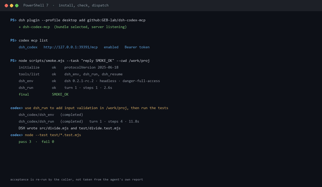 Install, check and dispatch from the terminal
