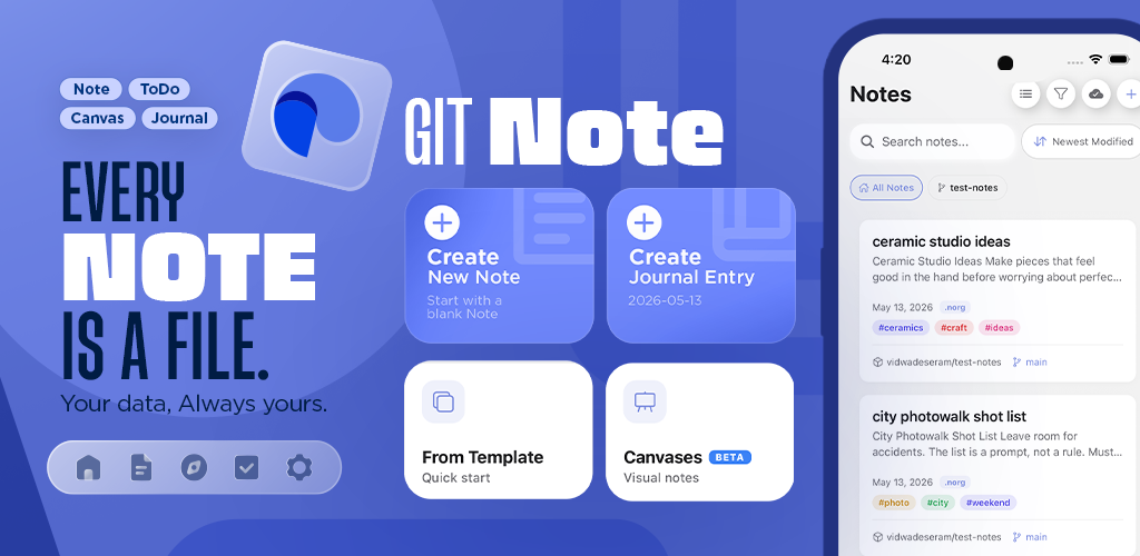 GitNotēs Feature Graphic