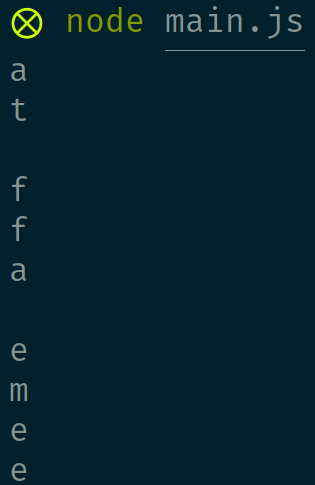 every third letter from "I am the alfalfa and the omelette." printed out to the terminal