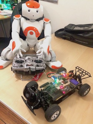 Nao robot driving RC car