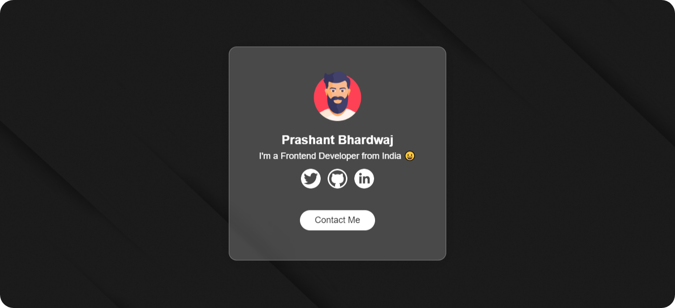 Glassmorphism Profile Card Desktop Demo