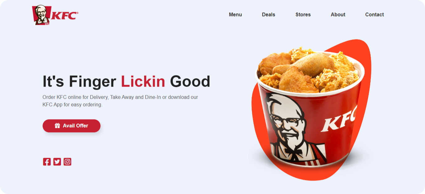 KFC Landing Page Desktop Demo