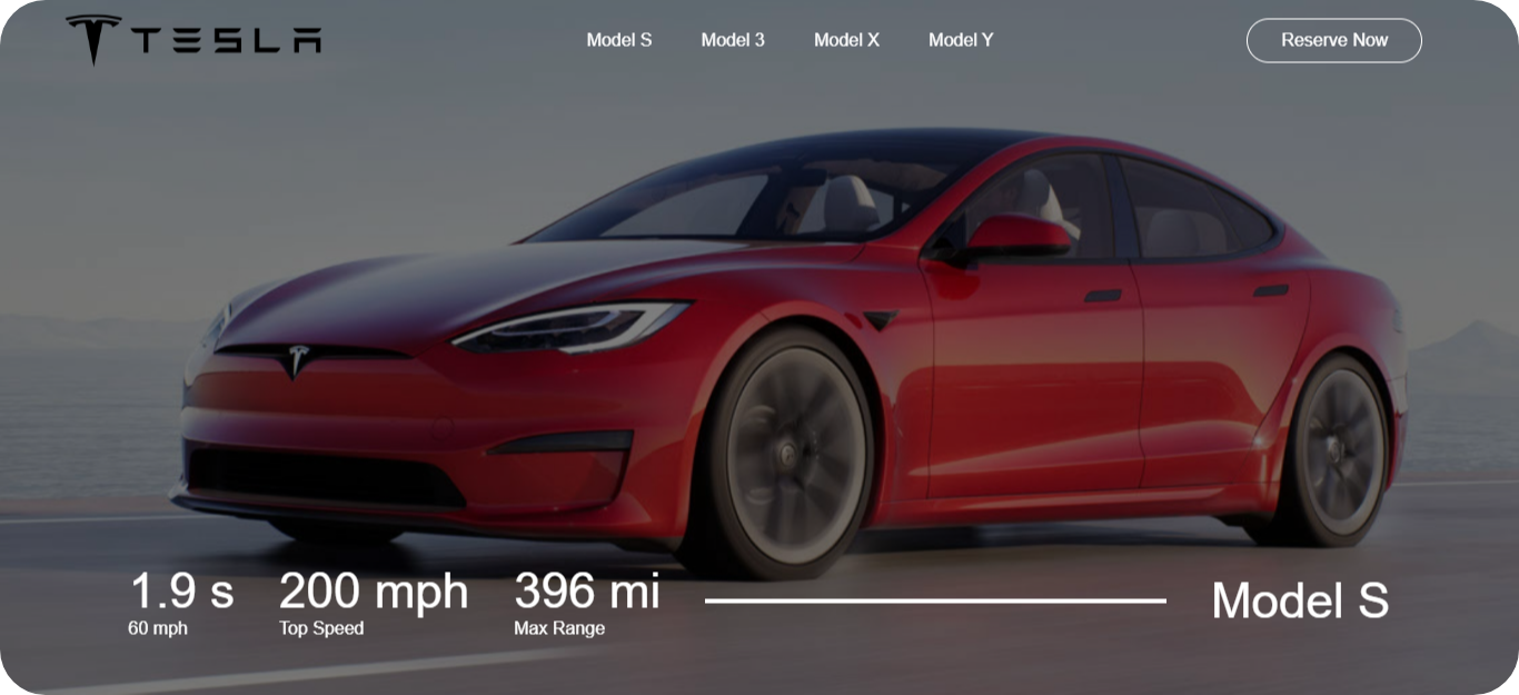 Tesla Landing Page Desktop Demo