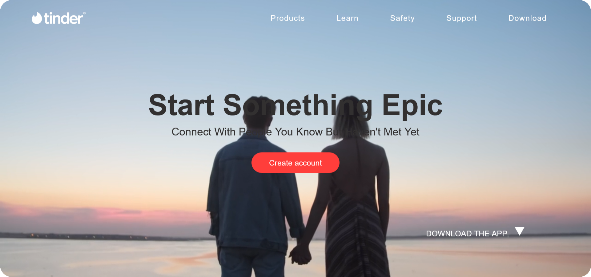 Tinder Landing Page Desktop Demo
