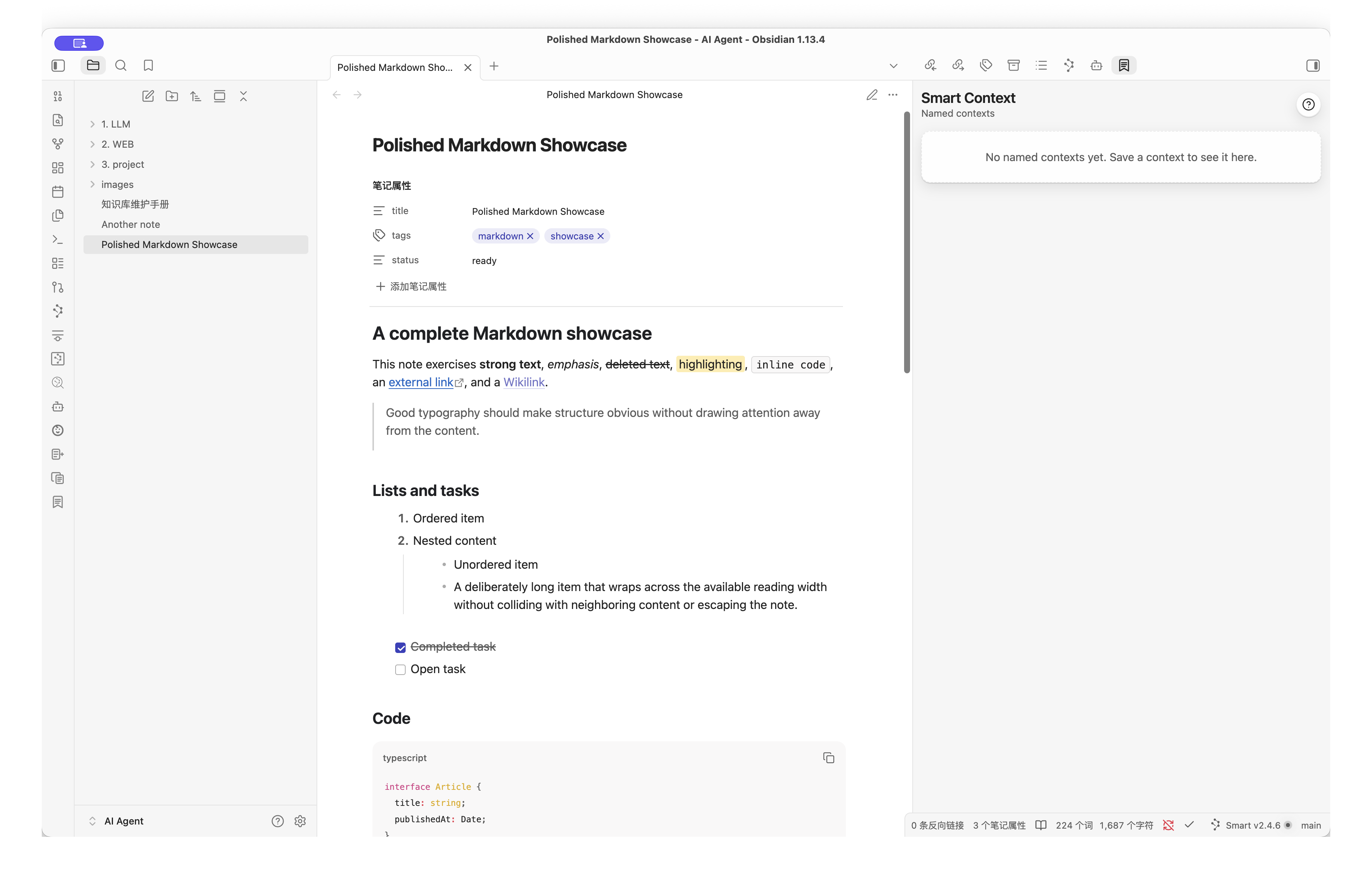 Codex Style Markdown reading view