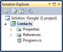 Solution Explorer - Google Data API