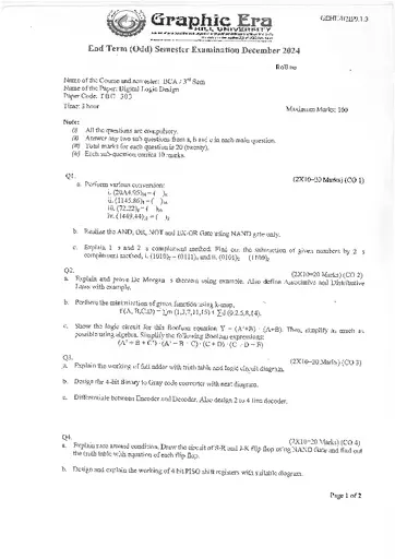 PYQs Archive | TBC303 ENDSEM 2024 DEC