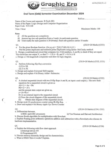 PYQs Archive | TCS308 ENDSEM 2024 DEC