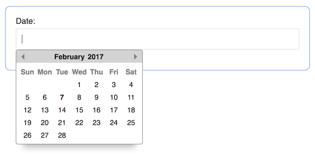 Datepicker screenshot