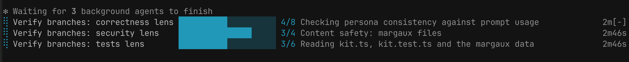 task-progress running in Claude Code (from the author's README)