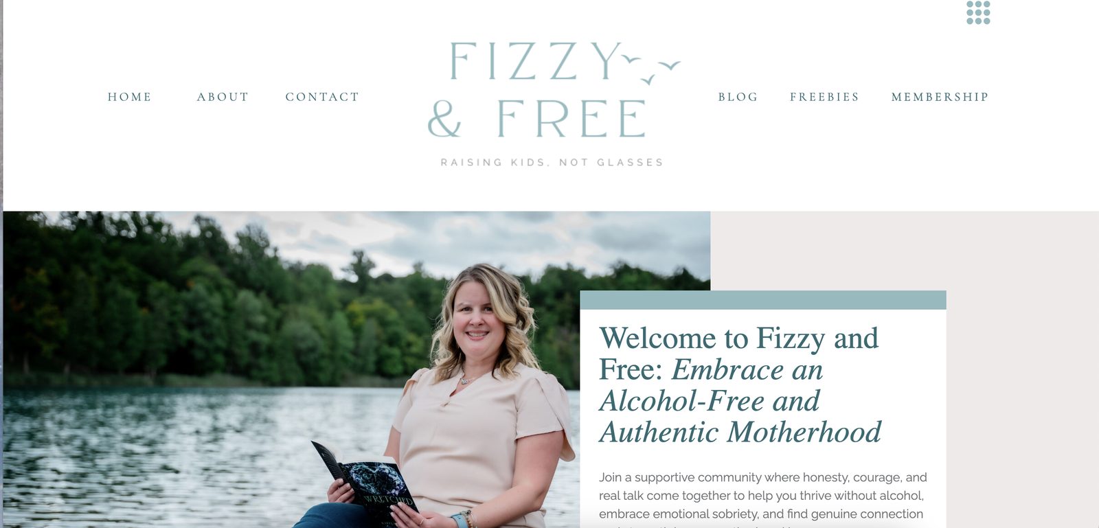 Fizzy and Free website, designed by Boss Lady Bloggers