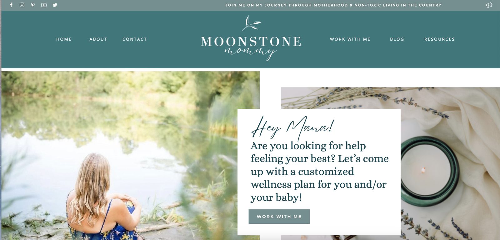 Moonstone Mommy website, designed by Boss Lady Bloggers