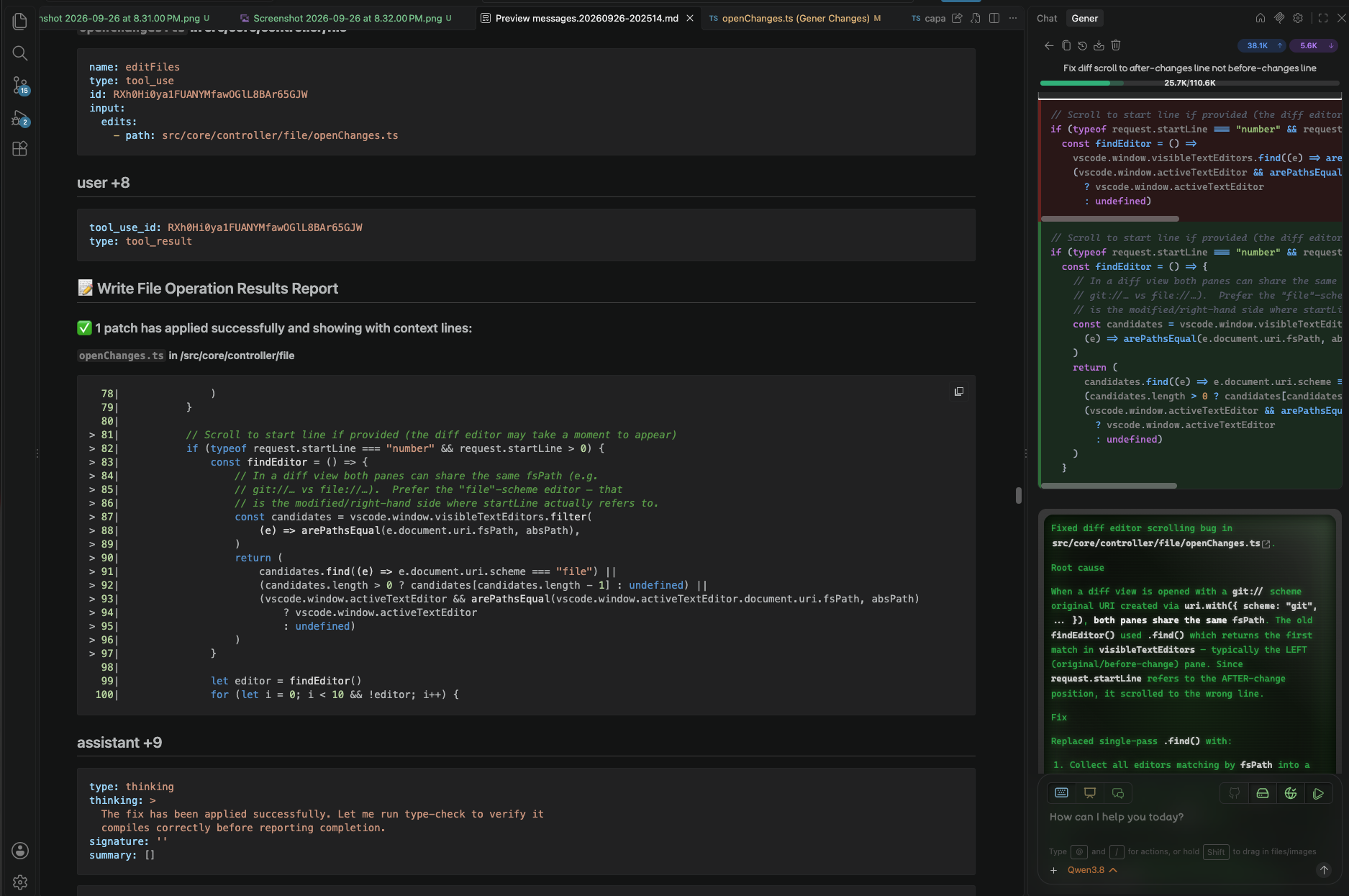 Exported Human-Readable Conversation Context
