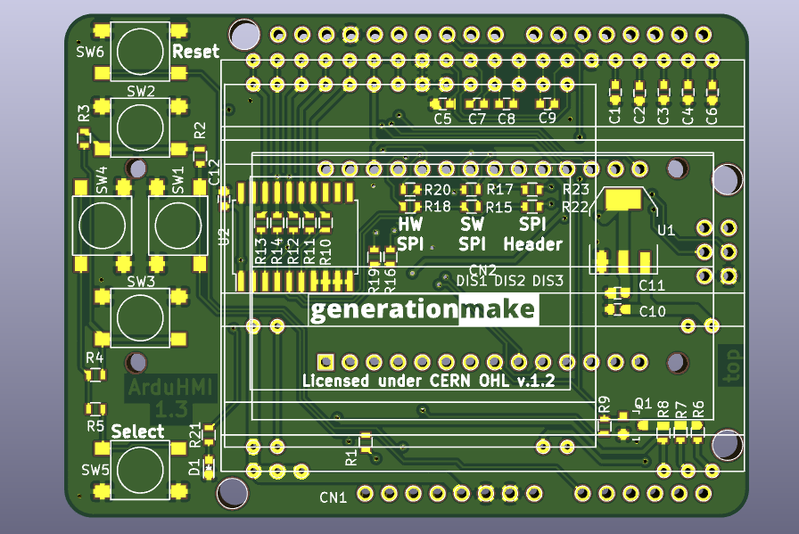 ArduHMIShield PCB top