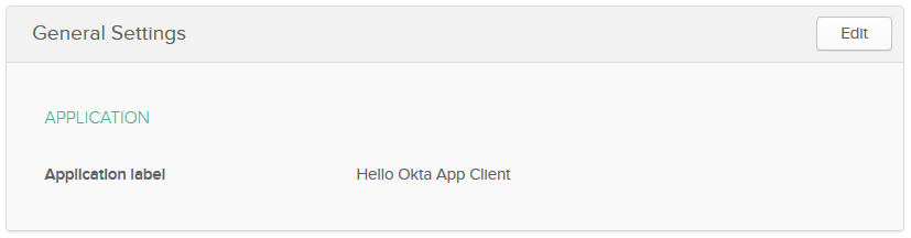 Hello Okta App Client General Settings