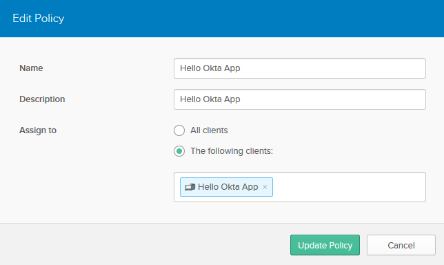 Hello Okta App Access Policy
