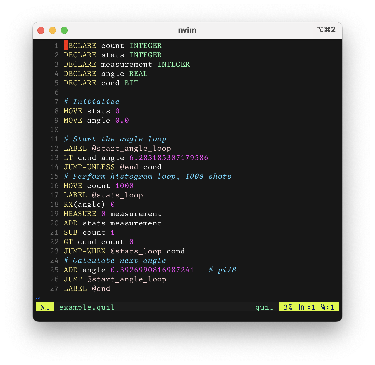 Syntax highlighting demonstration