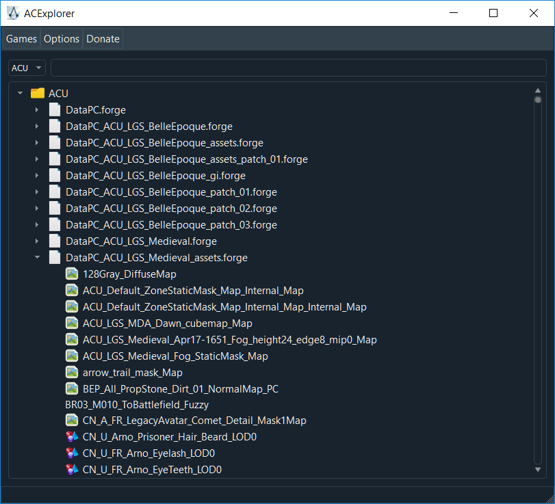 ACExplorer User Interface