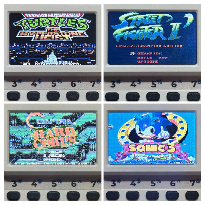 Megadrive emulator screen captures on the M5Stack Cardputer