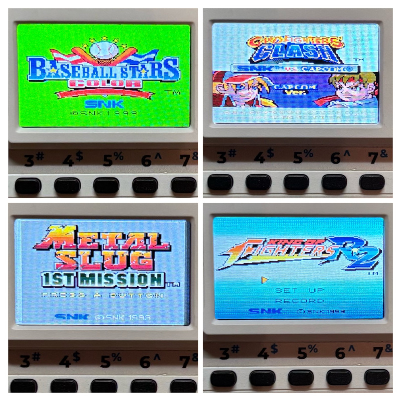 NGP emulator screen captures on the M5Stack Cardputer