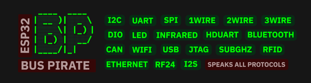 ESP32 Bus Pirate 固件的 Logo 横幅