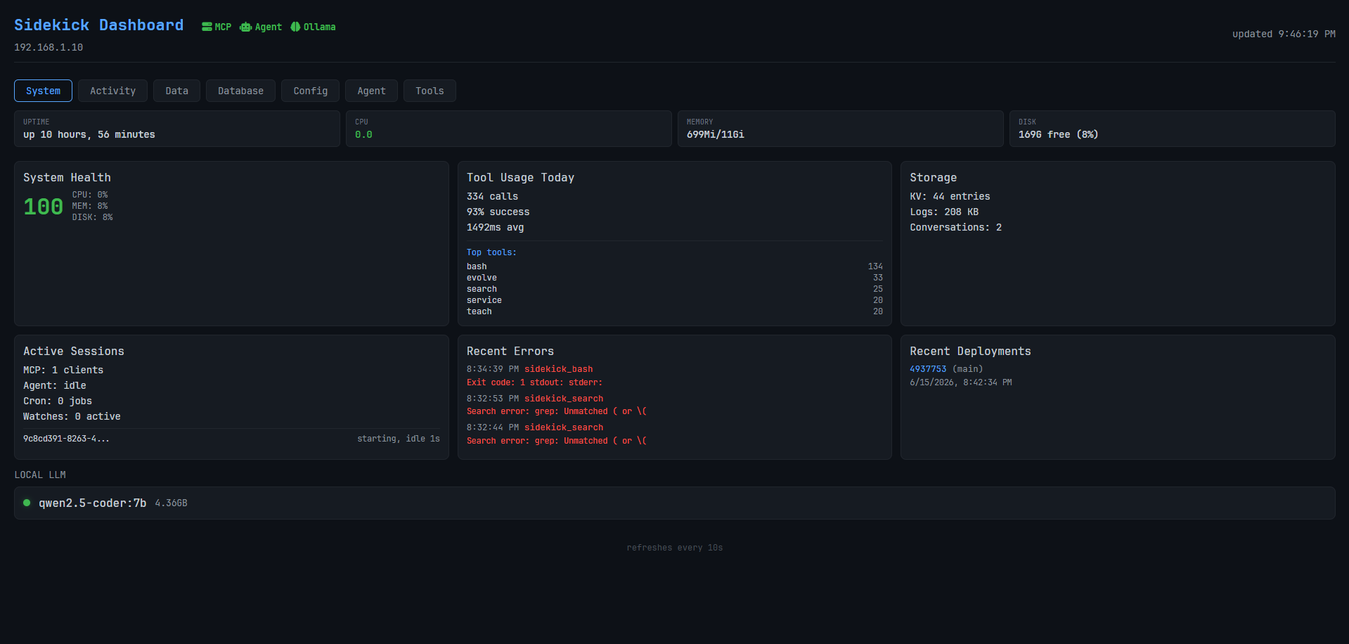 Sidekick Dashboard