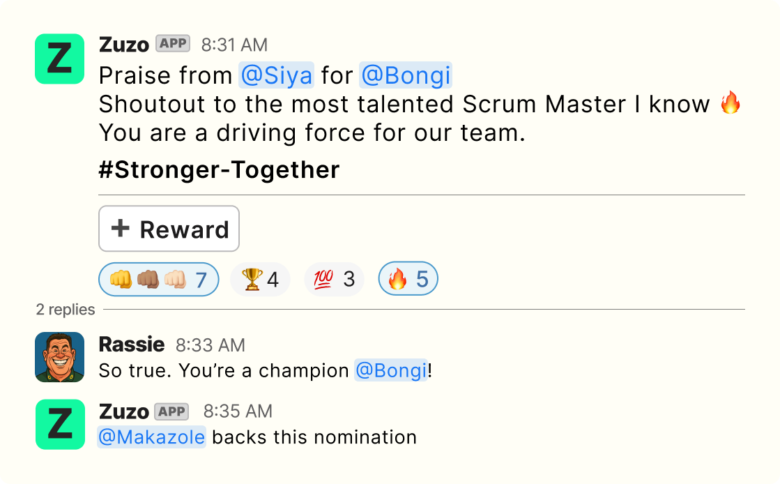 Slack recognition example