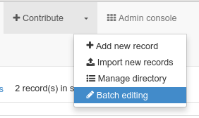 Accessing the batch editor