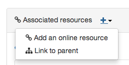 Online Resources option in Dublin Core metadata editor