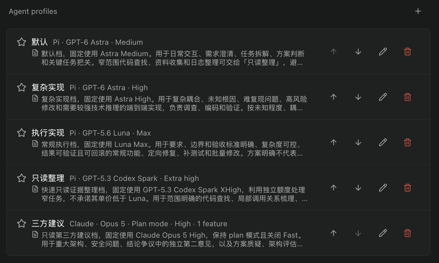 我的 Paseo Agent profiles 分工配置